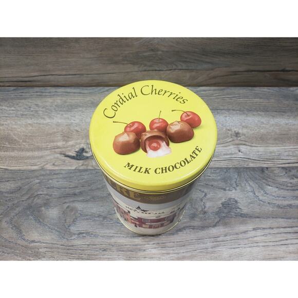 Premier Candy Company Milk Chocolate Cordial Cherries Winter Tin Empty - Picture 7 of 9
